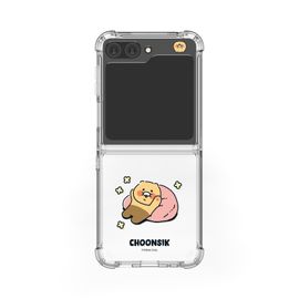 [S2B] LITTLE KAKAO FRIENDS Clear TPU+PC Bumper Case for Galaxy Z Flip6 – Dual Protection, Shock-Absorbing Corners, Side Loop Strap Hole, Precise Fit - Made in Korea